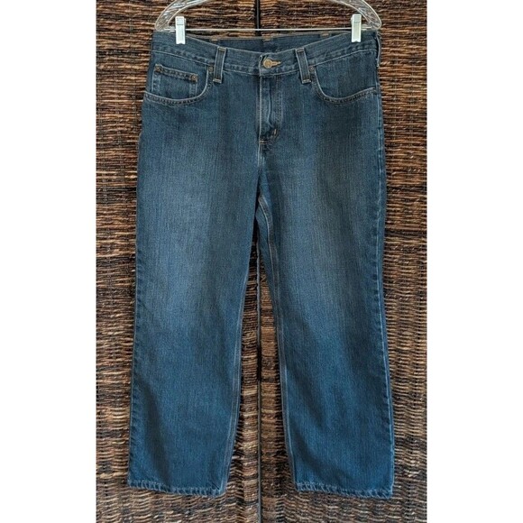 Carhartt Mens Relaxed Fit Holter Straight Leg Jeans 32x28 Workwear Medium Wash - Picture 1 of 7